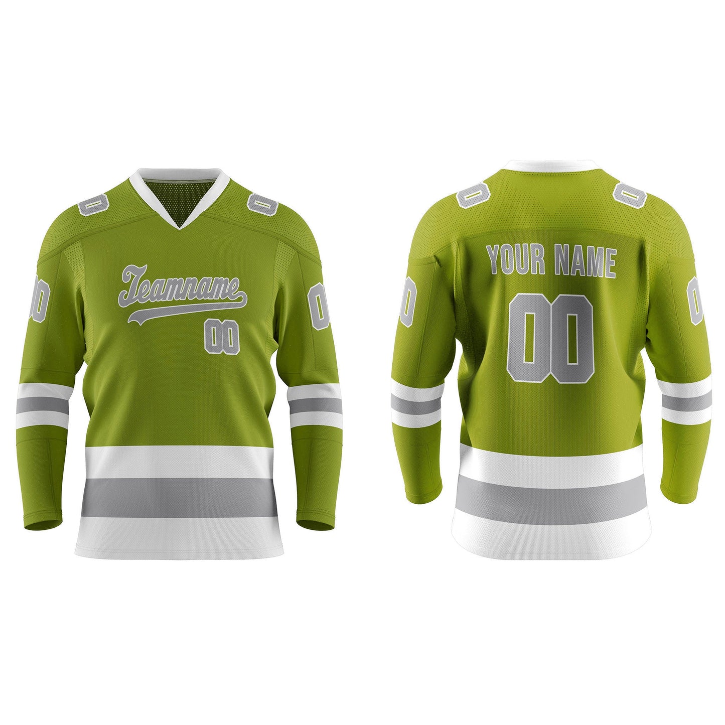 Custom Ice Hockey Jersey - Gray Trim Design - Personalized Top