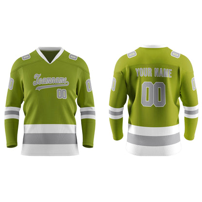 Custom Ice Hockey Jersey - Gray Trim Design - Personalized Top