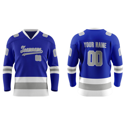 Custom Ice Hockey Jersey - Gray Trim Design - Personalized Top