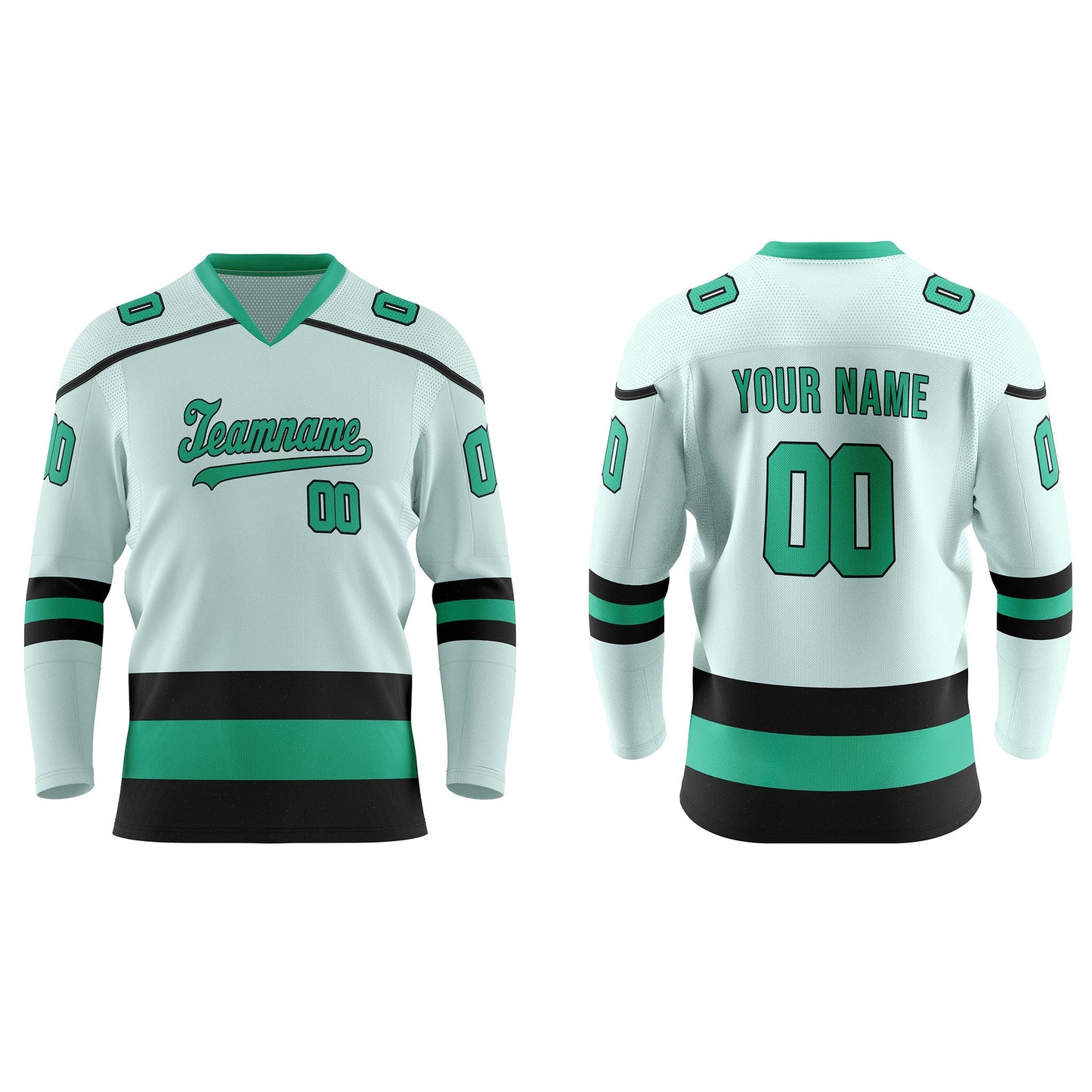 Custom Ice Hockey Jersey - Black Trim Design - Personalized