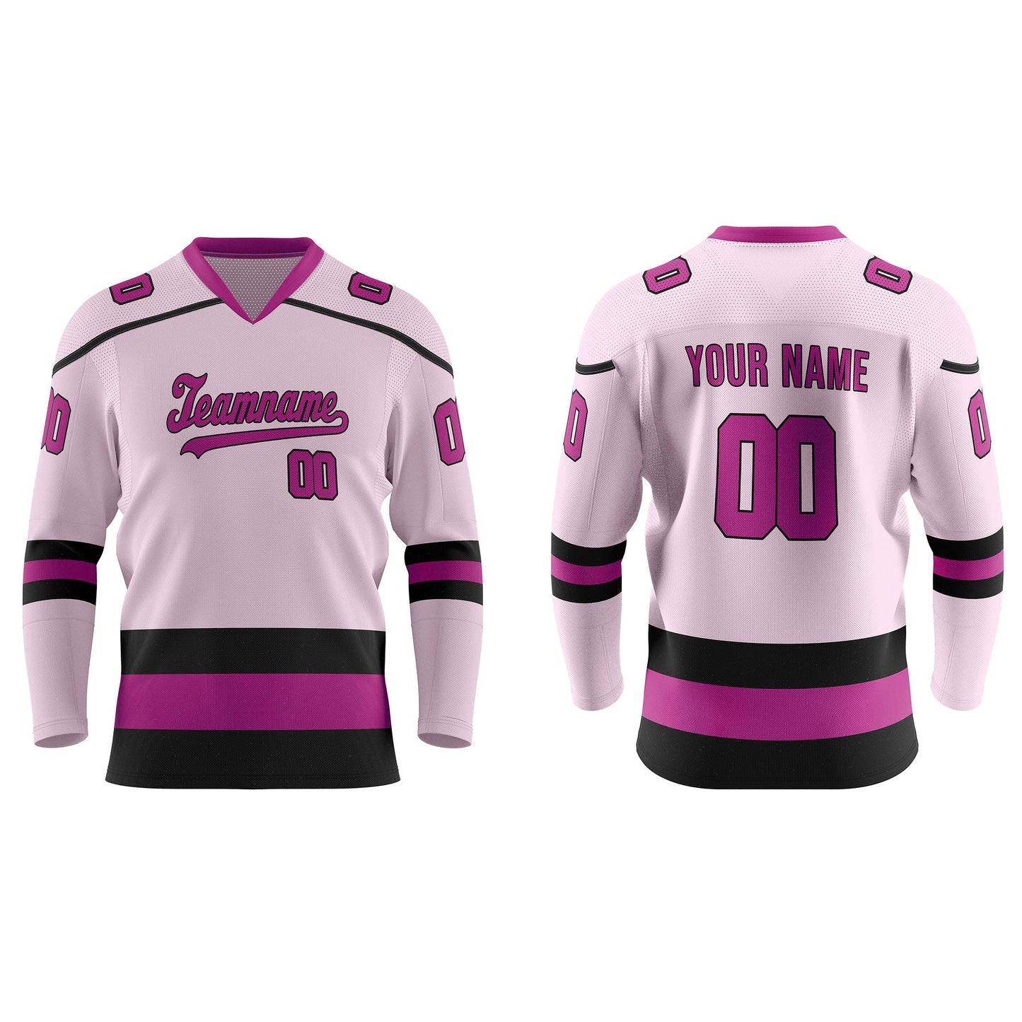 Custom Ice Hockey Jersey - Black Trim Design - Personalized