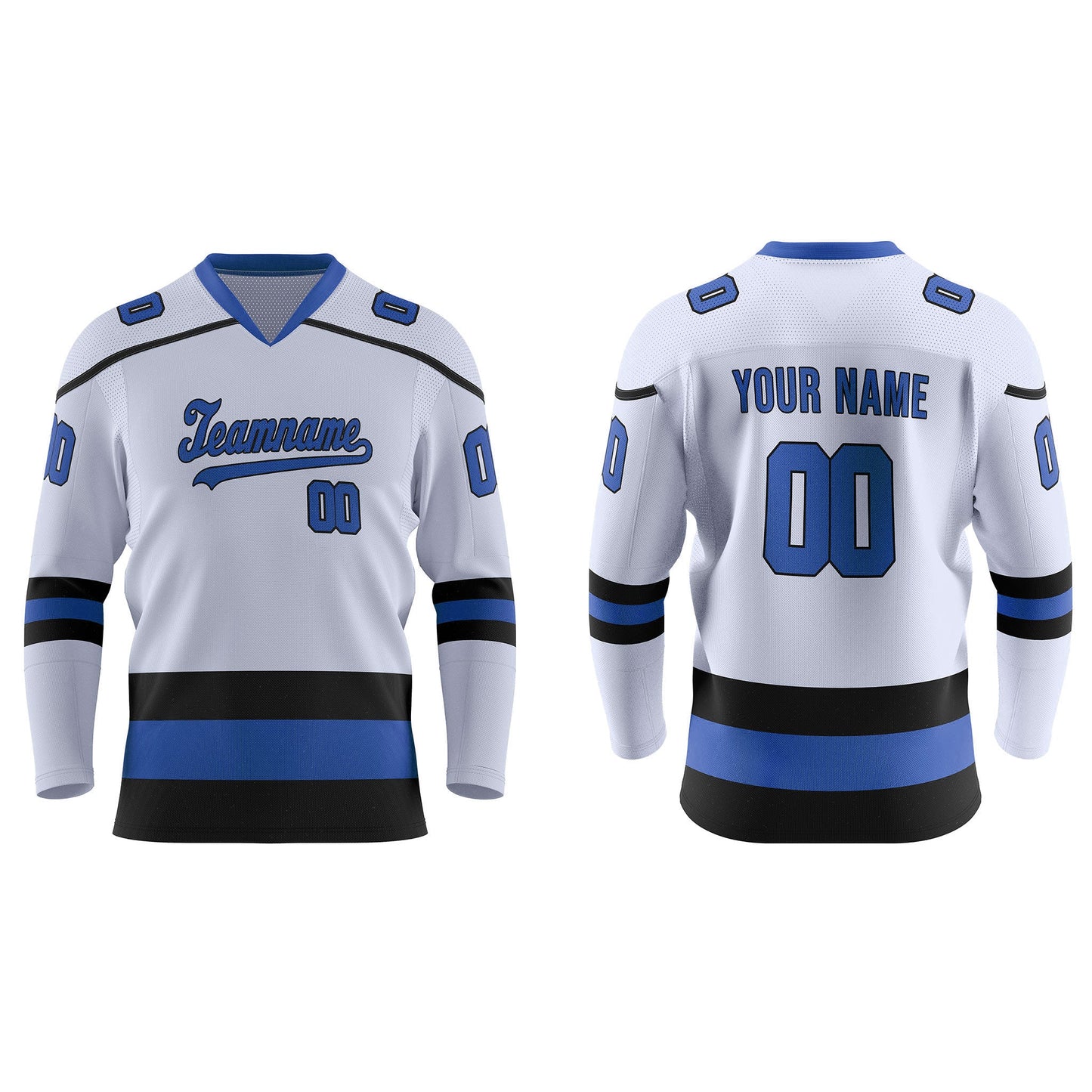 Custom Ice Hockey Jersey - Black Trim Design - Personalized
