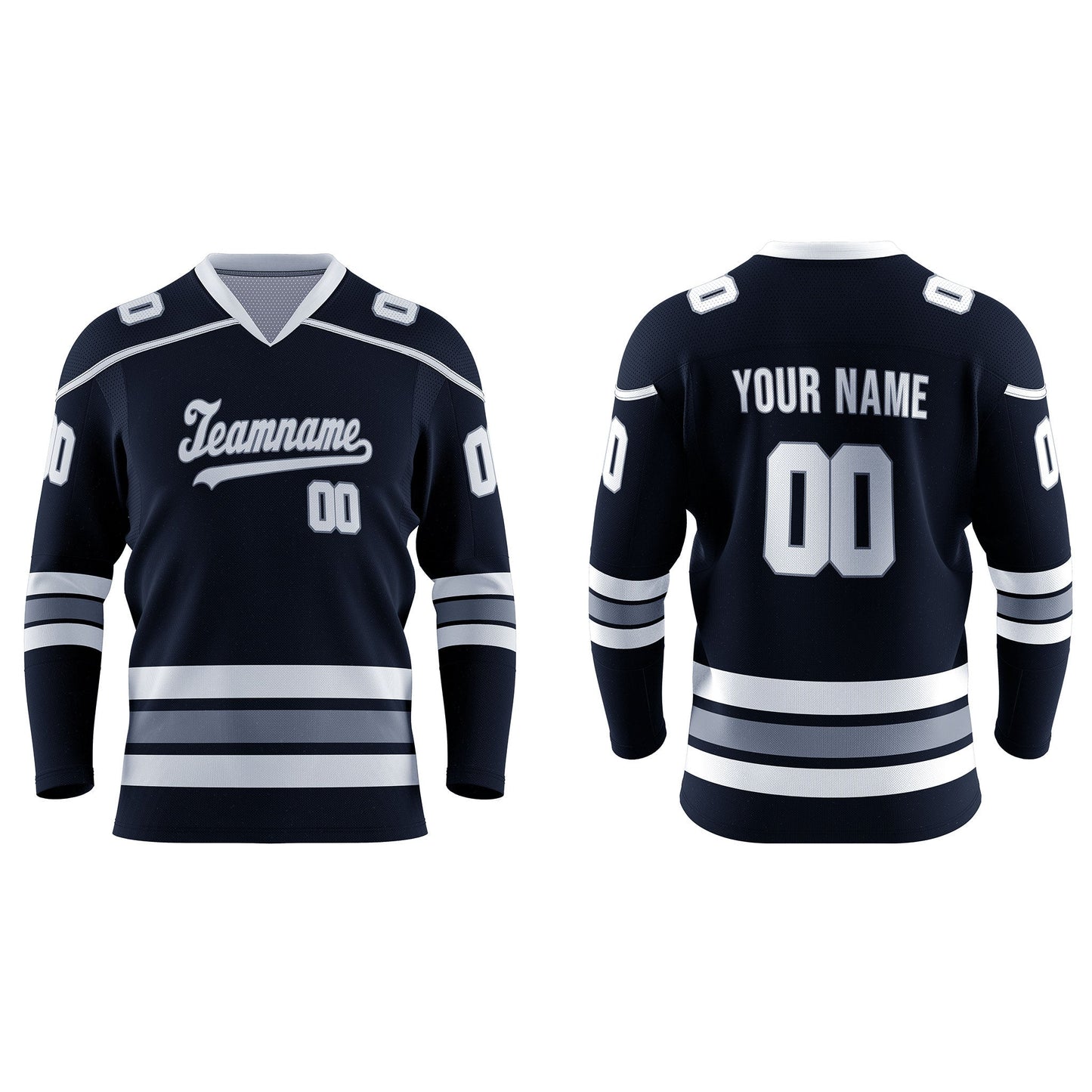 Custom Ice Hockey Jersey - Two-Color Accent - Personalized Top