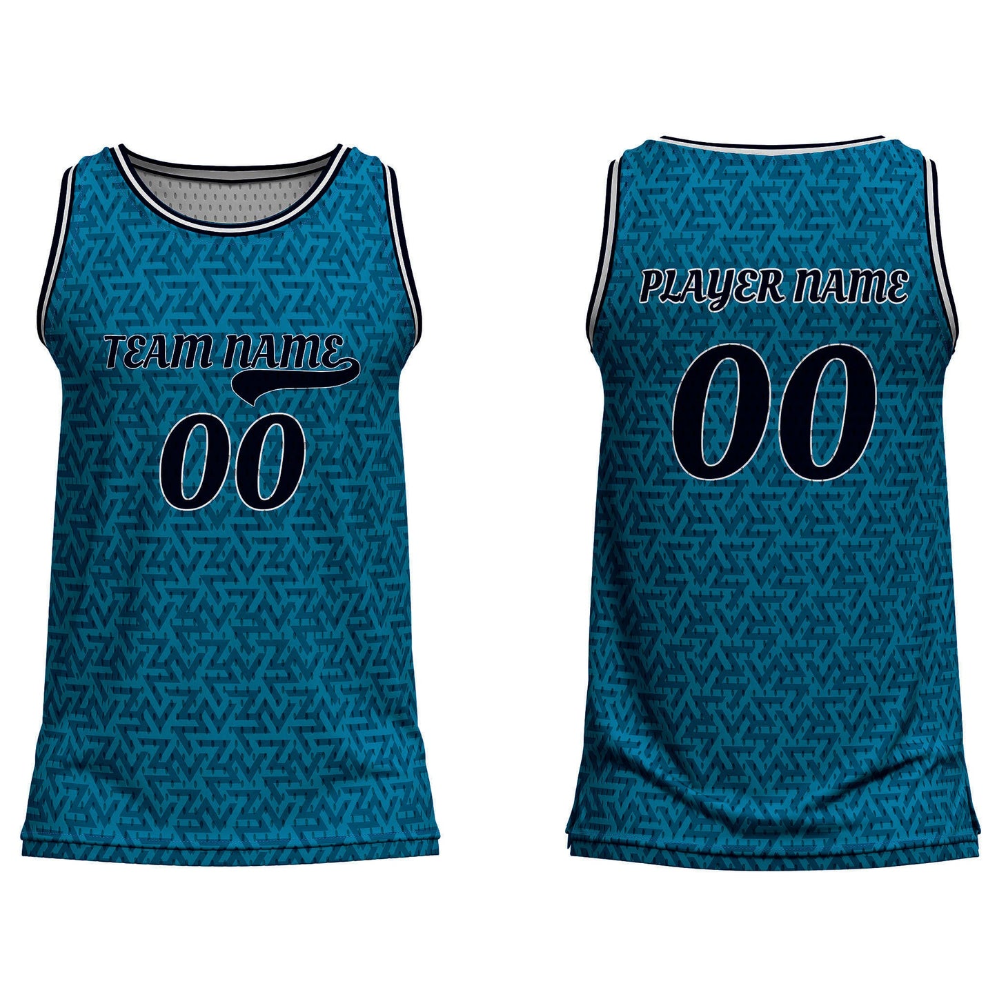 Custom Basketball Tank Top - Geometric Design - Personalized Jersey