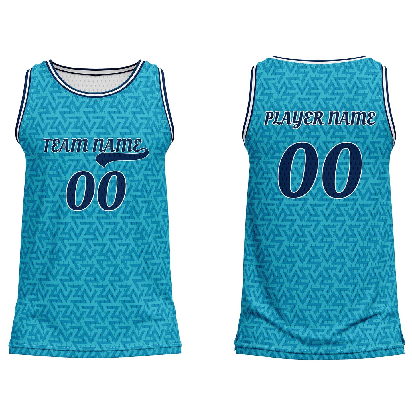 Custom Basketball Tank Top - Geometric Design - Personalized Jersey