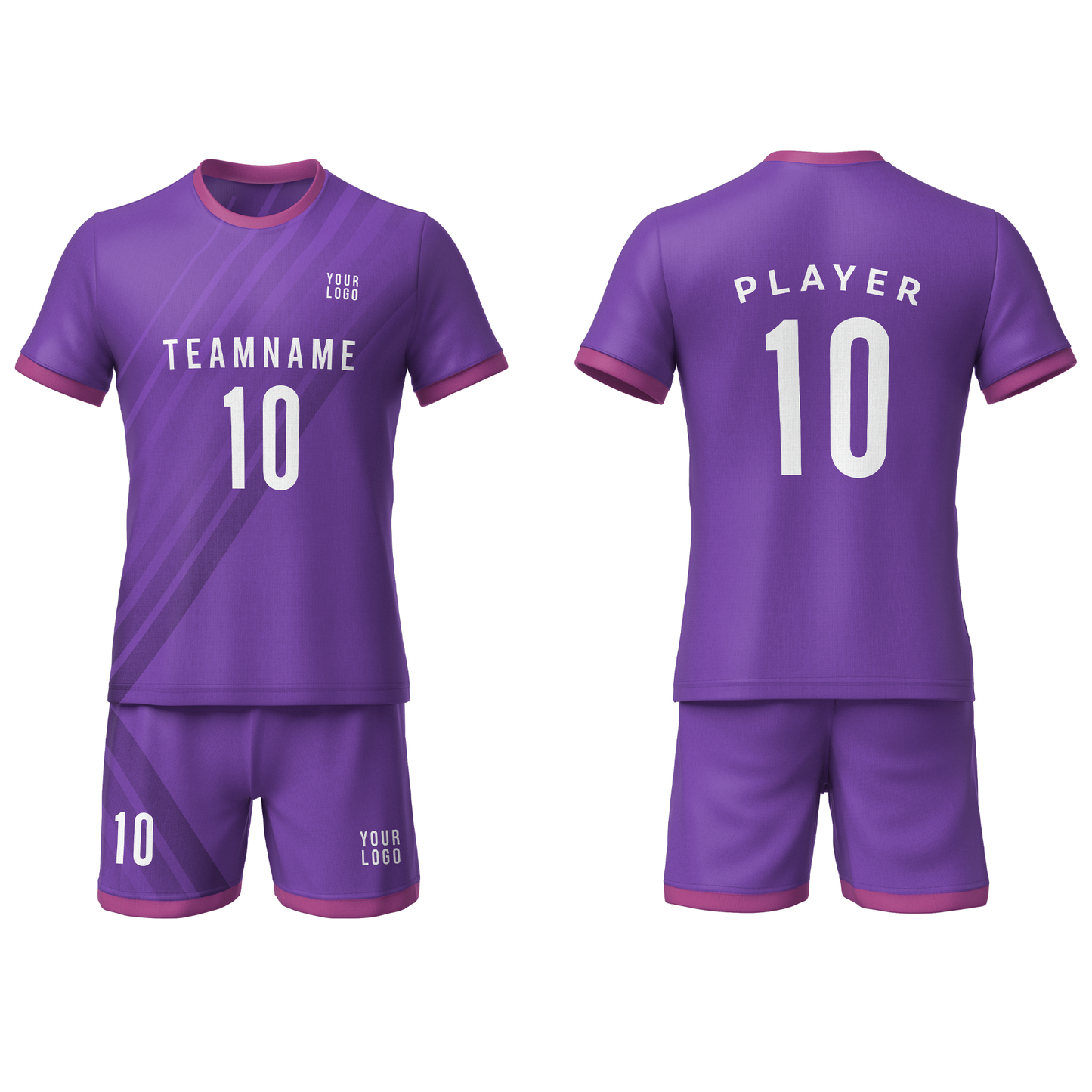 Custom Soccer Uniform – Stripe Design – Personalized Team Kit