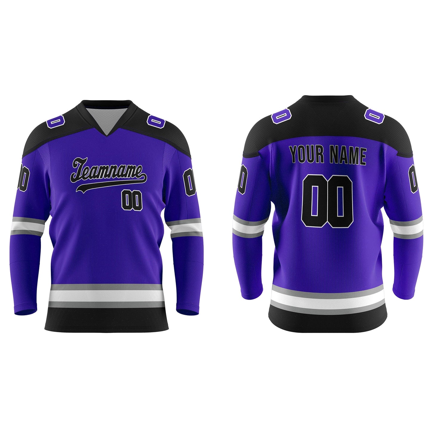 Custom Ice Hockey Jersey - Gray Accent - Personalized Top