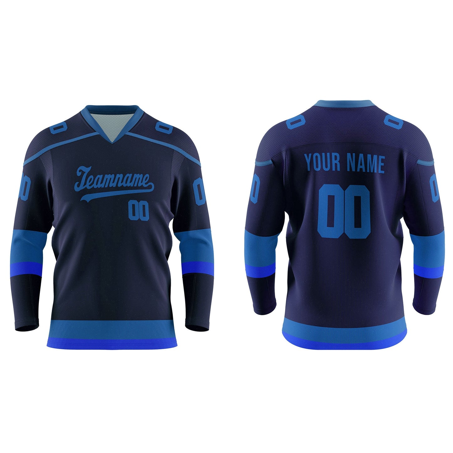 Custom Ice Hockey Jersey - Tri-Color Accent - Personalized Top