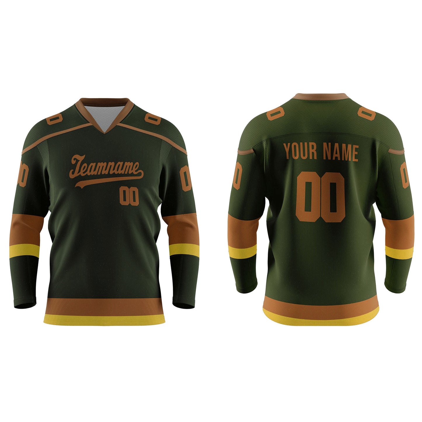 Custom Ice Hockey Jersey - Tri-Color Accent - Personalized Top