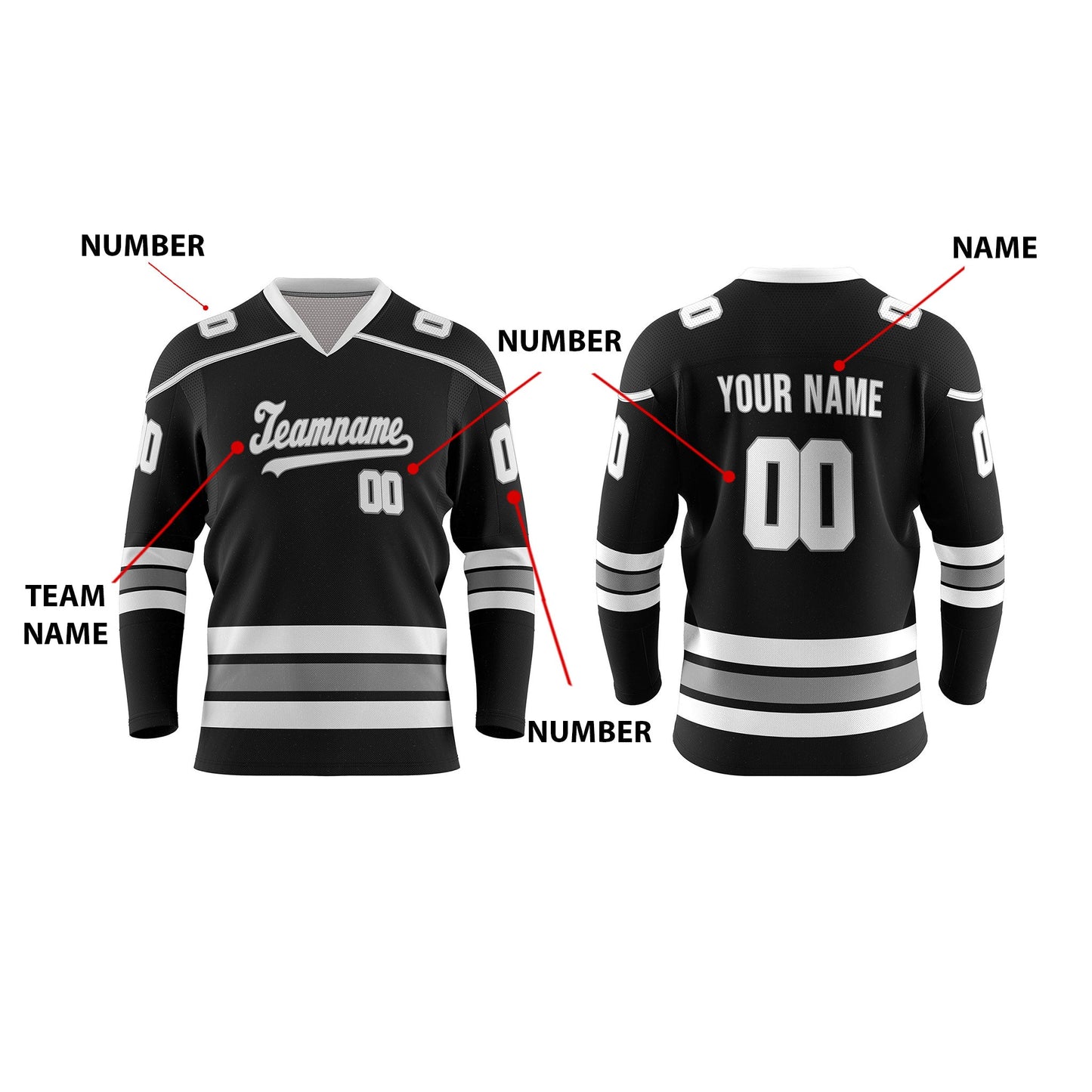 Custom Ice Hockey Jersey - Vector Design - Personalized Top