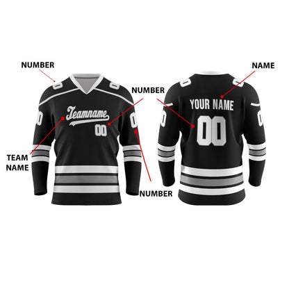 Custom Ice Hockey Jersey - Black Trim Design - Personalized