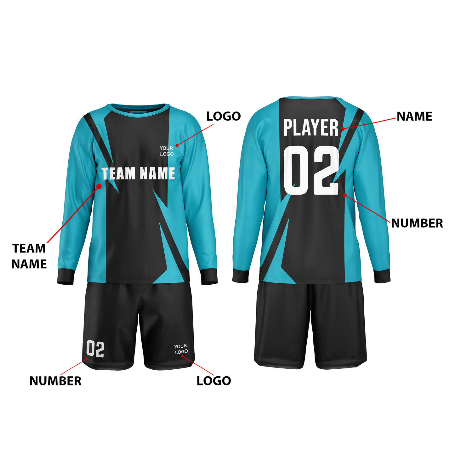 Custom Soccer Goalkeeper Uniform – Tech Accent – Personalized