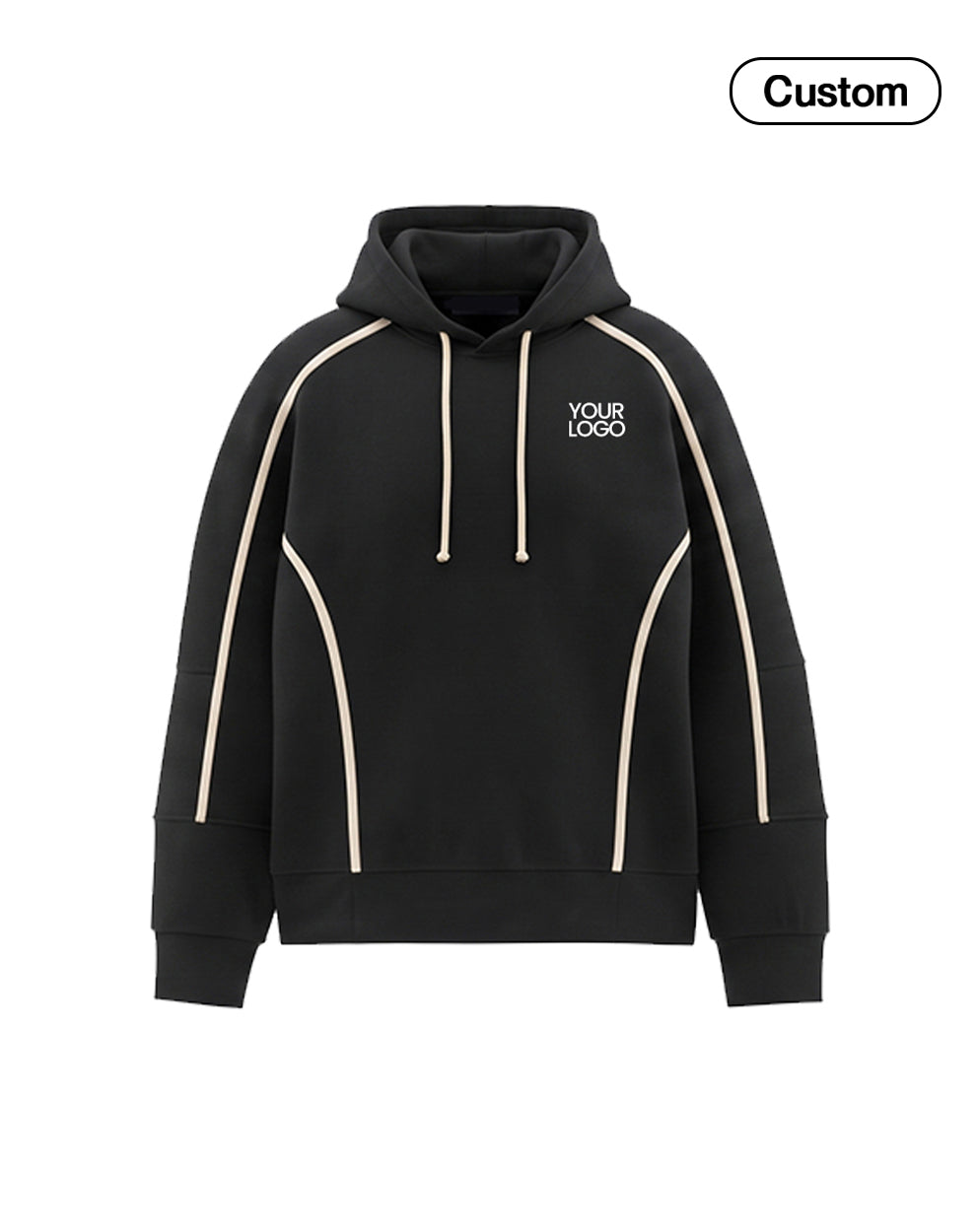 Custom Premium Hoodie - Black Accent Design - Personalized Pullover