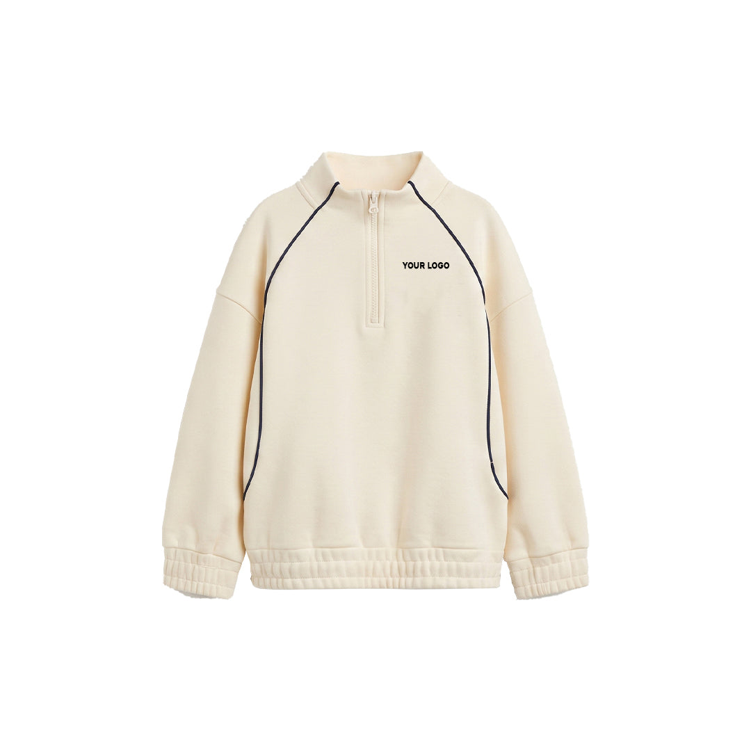 Custom Girls Sweatshirt - Quarter-Zip Cowl Neck - Personalized