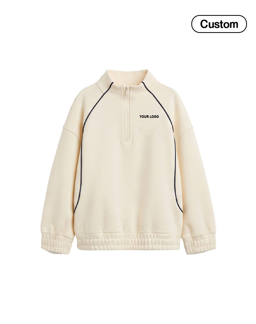 Custom Girls Sweatshirt - Quarter-Zip Cowl Neck - Personalized