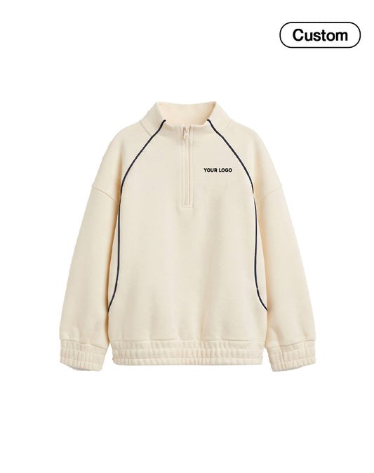 Custom Girls Sweatshirt - Quarter-Zip Cowl Neck - Personalized