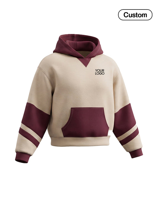 Custom Premium Hoodie - Varsity Color Block - Personalized Sweatshirt