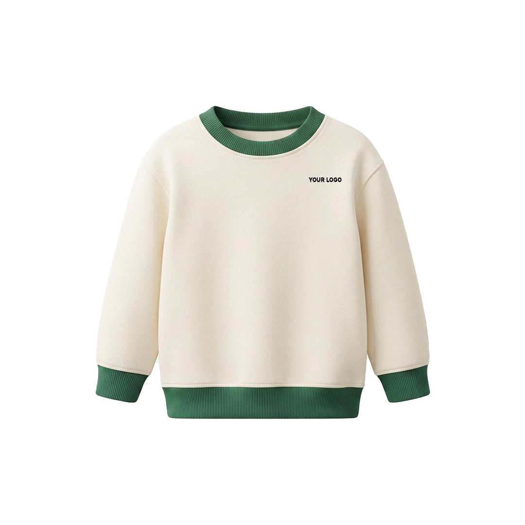 Custom Girls Sweatshirt - Contrast Rib Crewneck - Personalized Top
