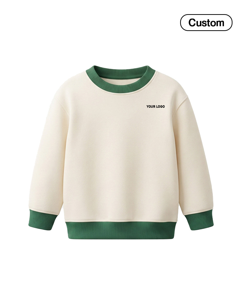 Custom Girls Sweatshirt - Contrast Rib Crewneck - Personalized Top