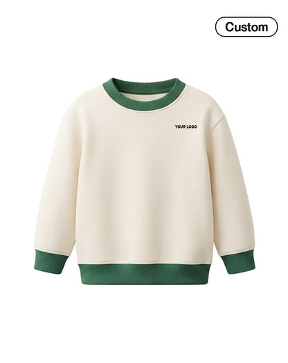 Custom Girls Sweatshirt - Contrast Rib Crewneck - Personalized Top
