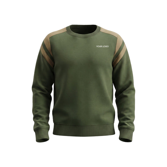 Custom Men Sweatshirt - Raglan Shoulder Stripe - Personalized Top