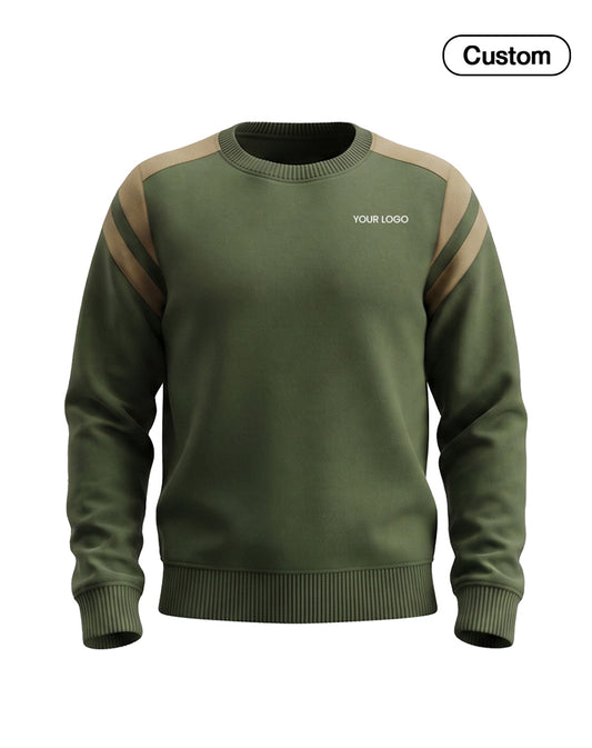 Custom Men Sweatshirt - Raglan Shoulder Stripe - Personalized Top