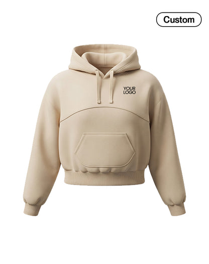 Custom Premium Hoodie - Solid Arc Chest Panel - Personalized Top