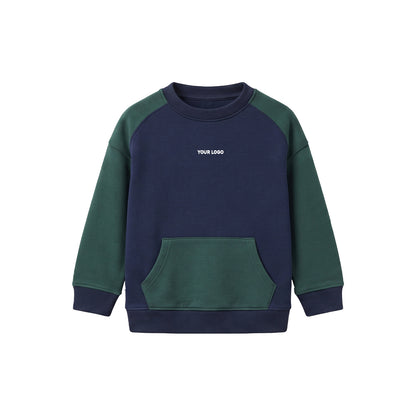 Custom Girls Sweatshirt - Colorblock Kangaroo Pocket - Personalized