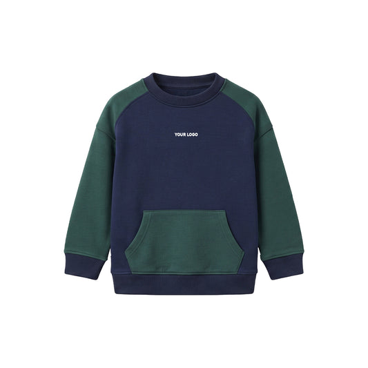 Custom Girls Sweatshirt - Colorblock Kangaroo Pocket - Personalized