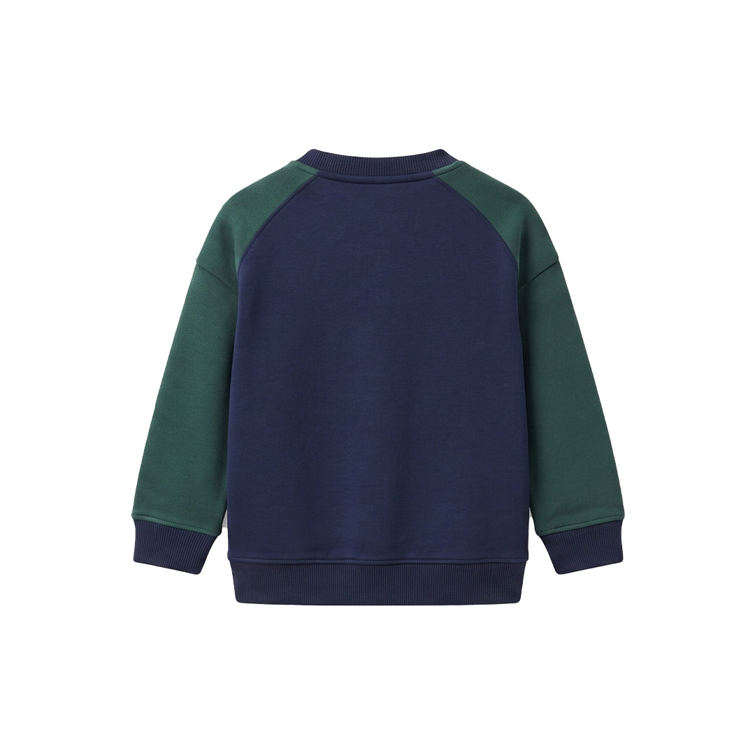 Custom Girls Sweatshirt - Colorblock Kangaroo Pocket - Personalized