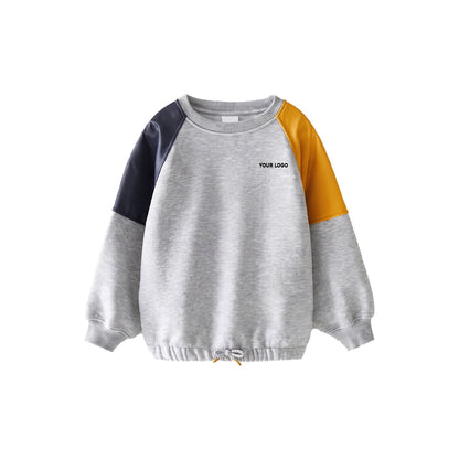 Custom Girls Sweatshirt - Contrast Raglan Cord-Hem - Personalized