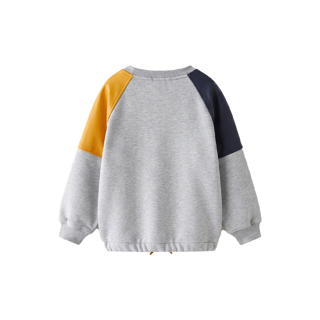 Custom Girls Sweatshirt - Contrast Raglan Cord-Hem - Personalized