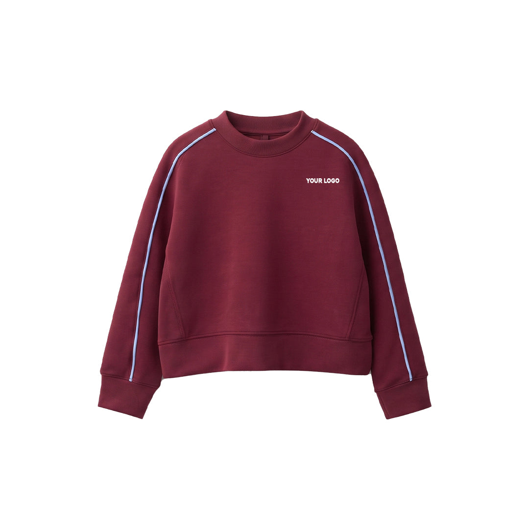 Custom Girls Sweatshirt - Raglan Side Stripe Detail - Personalized