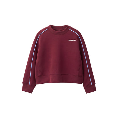 Custom Girls Sweatshirt - Raglan Side Stripe Detail - Personalized