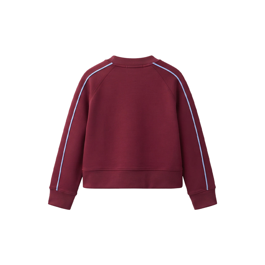 Custom Girls Sweatshirt - Raglan Side Stripe Detail - Personalized