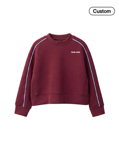 Custom Girls Sweatshirt - Raglan Side Stripe Detail - Personalized