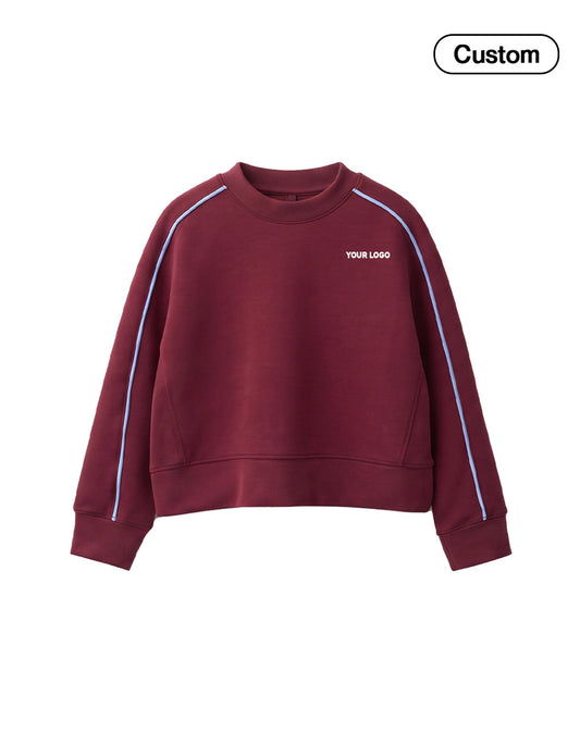 Custom Girls Sweatshirt - Raglan Side Stripe Detail - Personalized