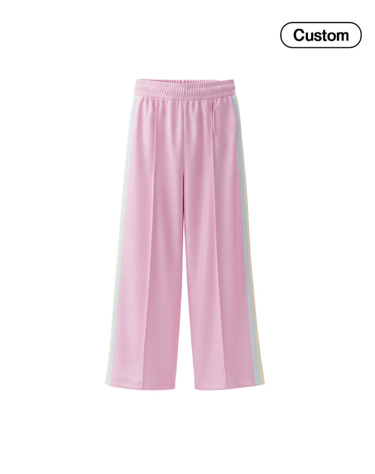 Custom Girls Wide Trouser - Pastel Side Stripes - Personalized