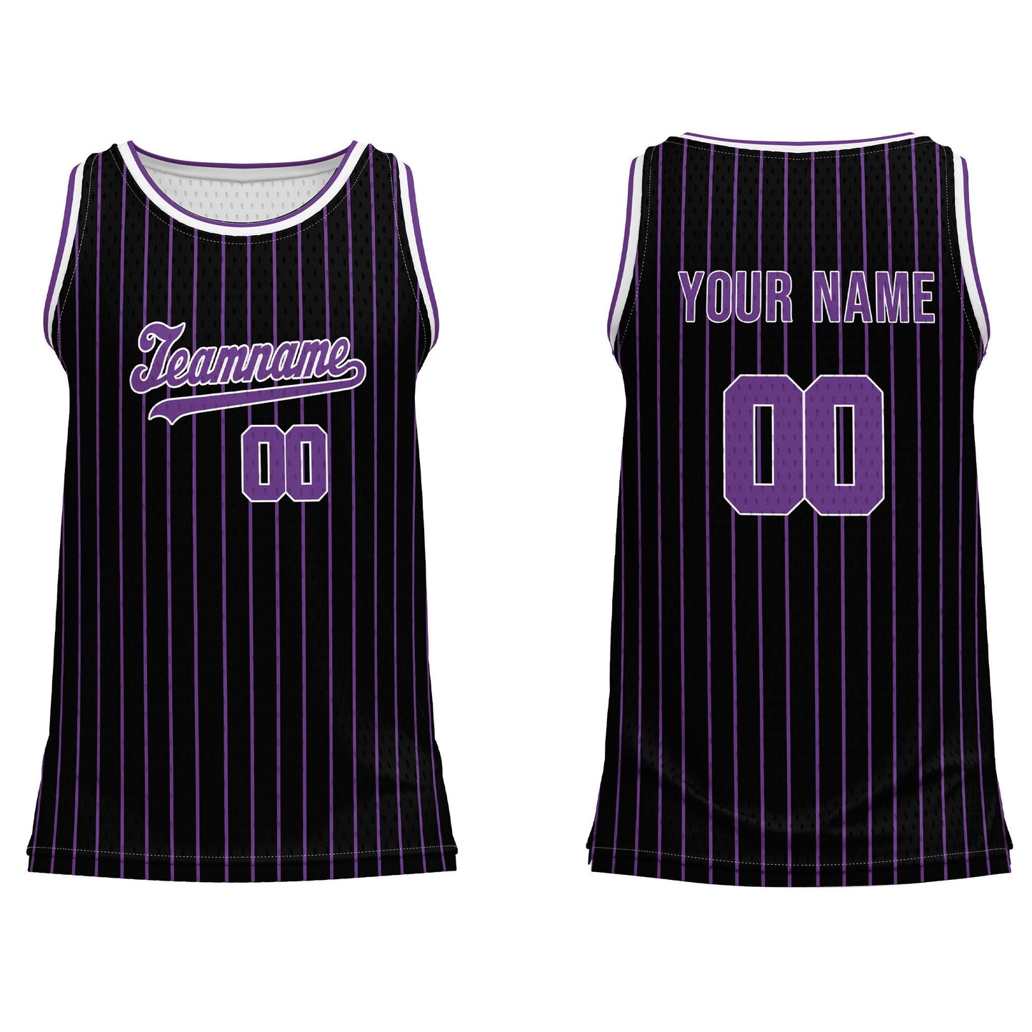 Custom Basketball Tank Top - Dark Pinstripe - Personalized Top