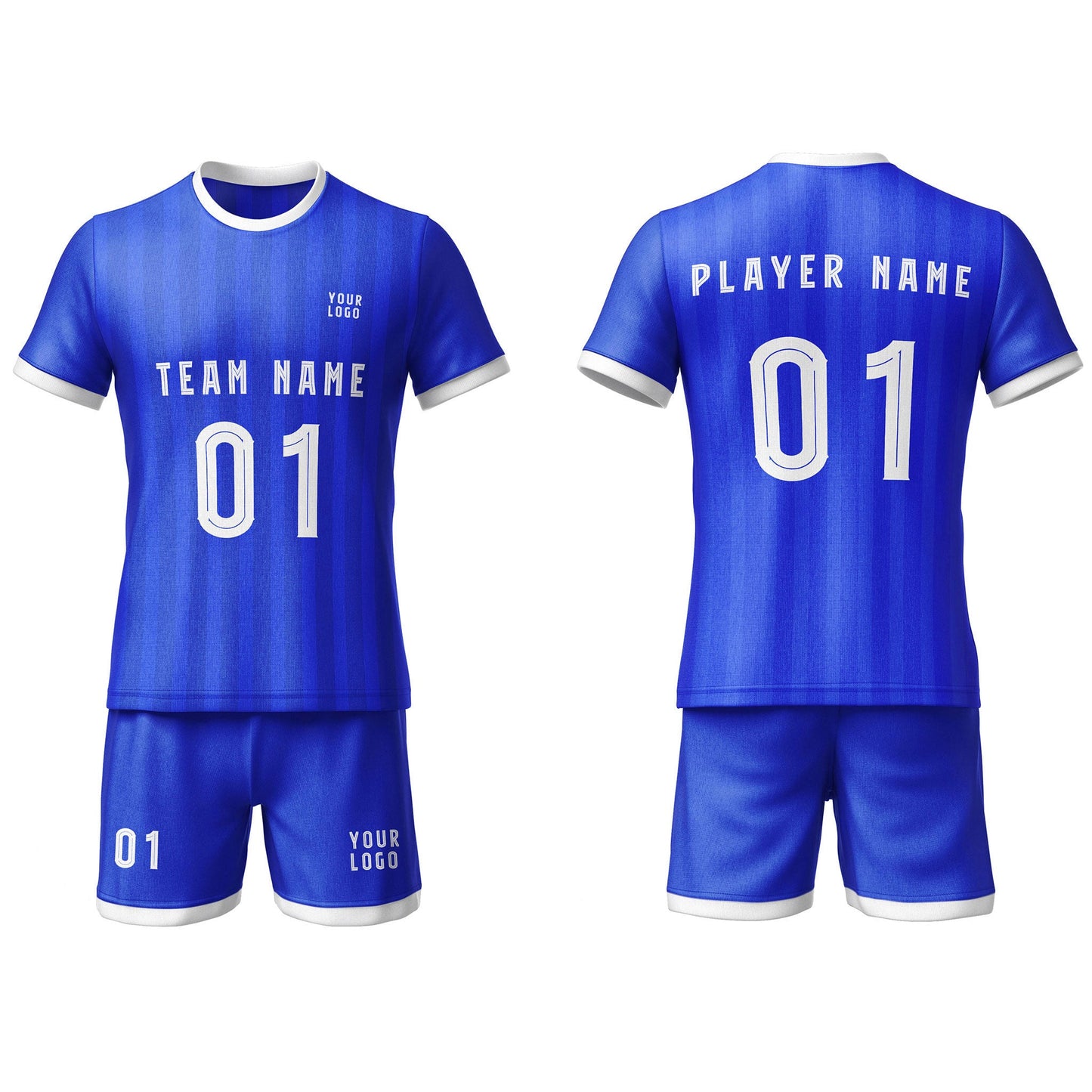 Custom Soccer Uniform – Stripe Design – Personalized Kit