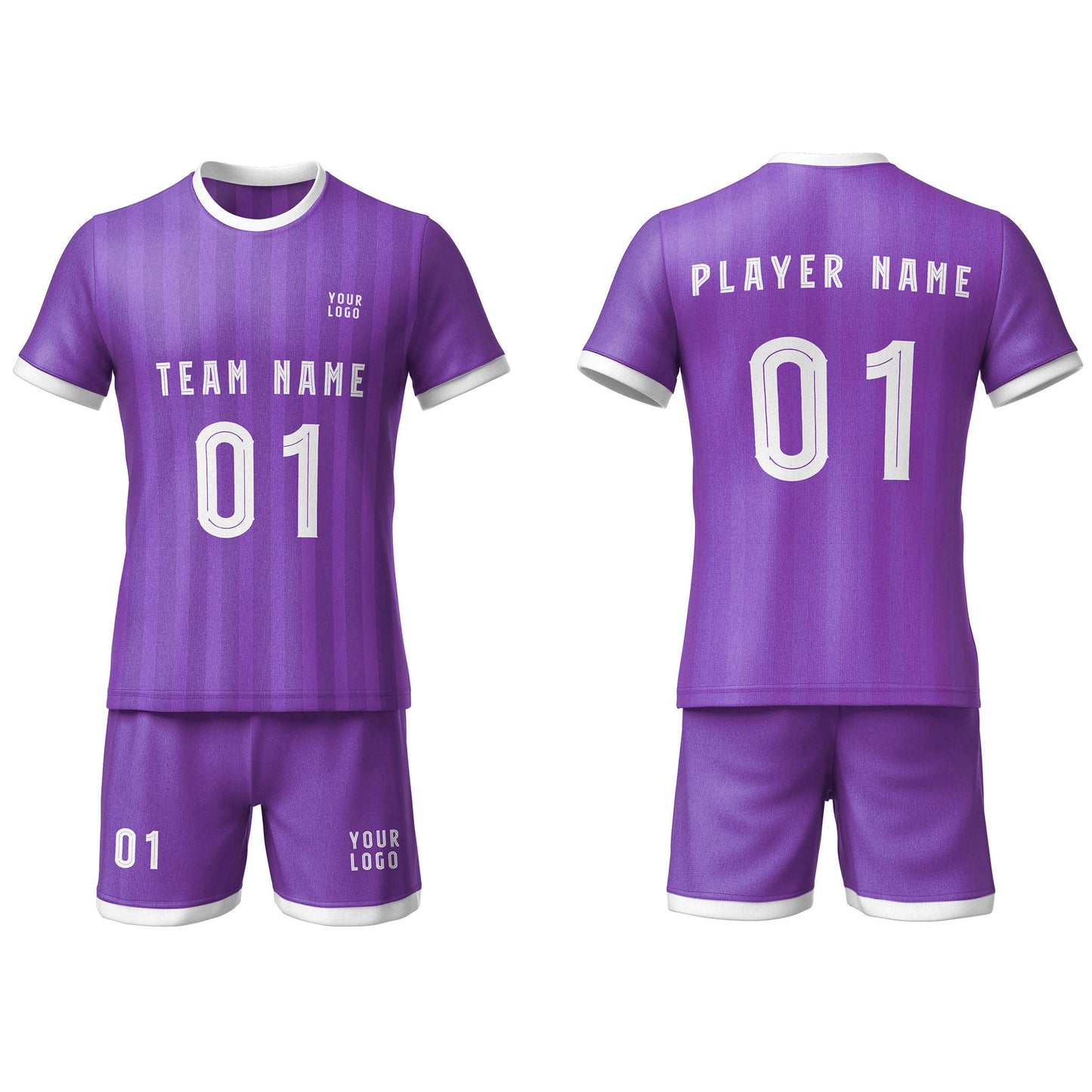 Custom Soccer Uniform – Stripe Design – Personalized Kit