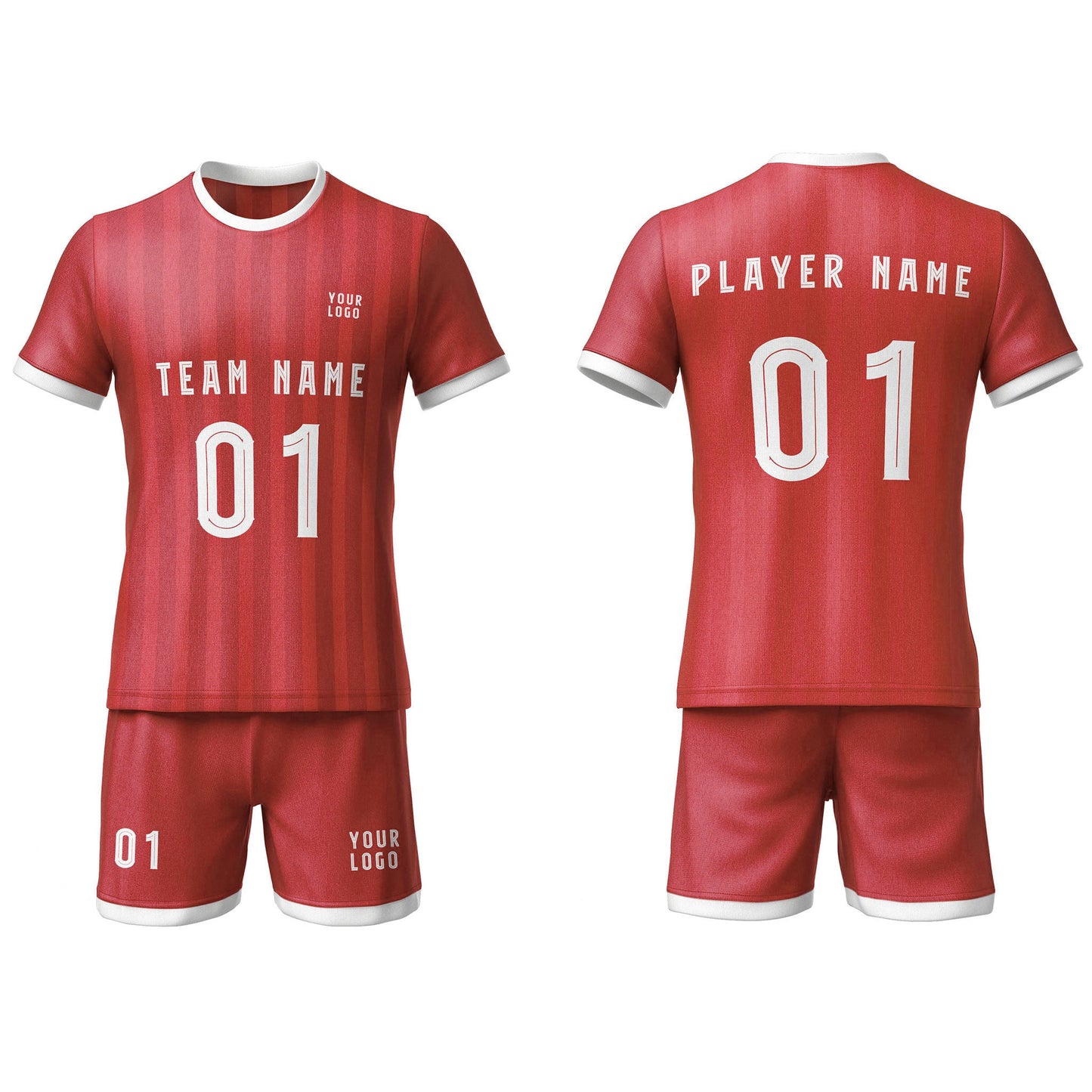Custom Soccer Uniform – Stripe Design – Personalized Kit