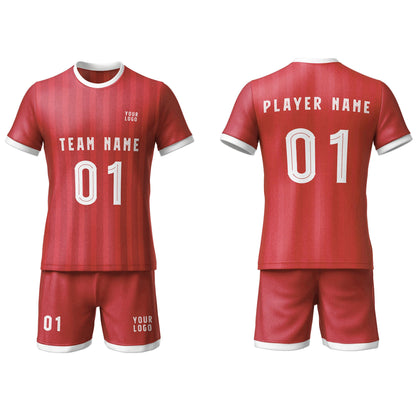 Custom Soccer Uniform – Stripe Design – Personalized Kit