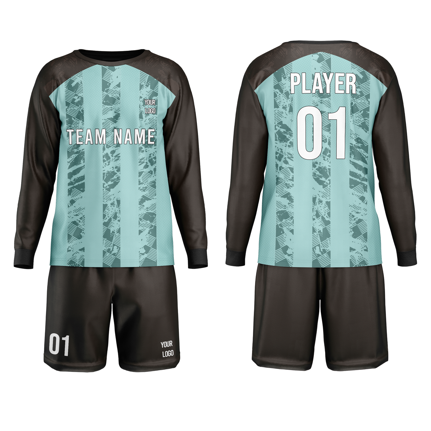Custom Soccer Goalkeeper Uniform – Raglan Stripe – Personalized