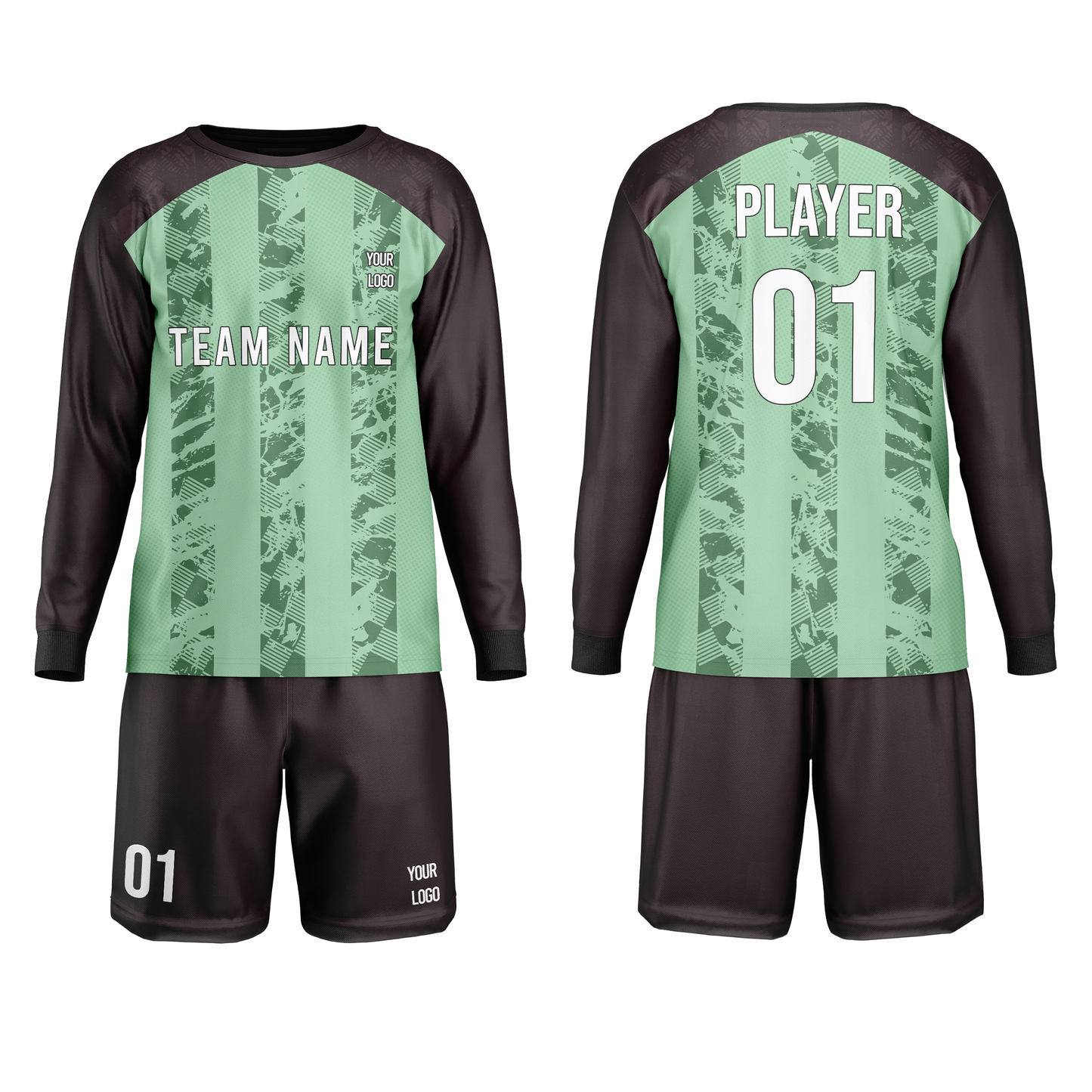 Custom Soccer Goalkeeper Uniform – Raglan Stripe – Personalized