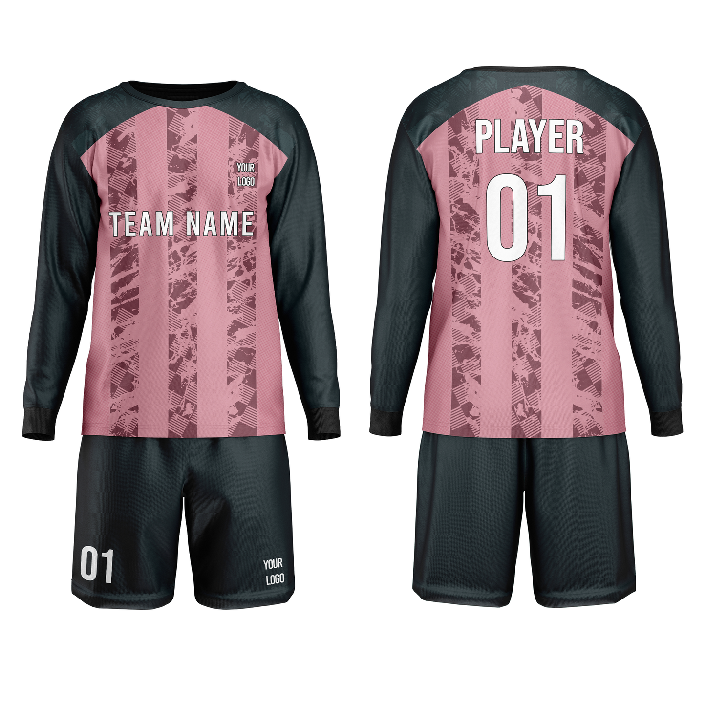 Custom Soccer Goalkeeper Uniform – Raglan Stripe – Personalized