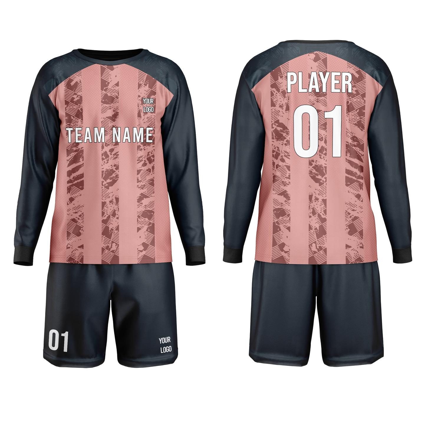 Custom Soccer Goalkeeper Uniform – Raglan Stripe – Personalized