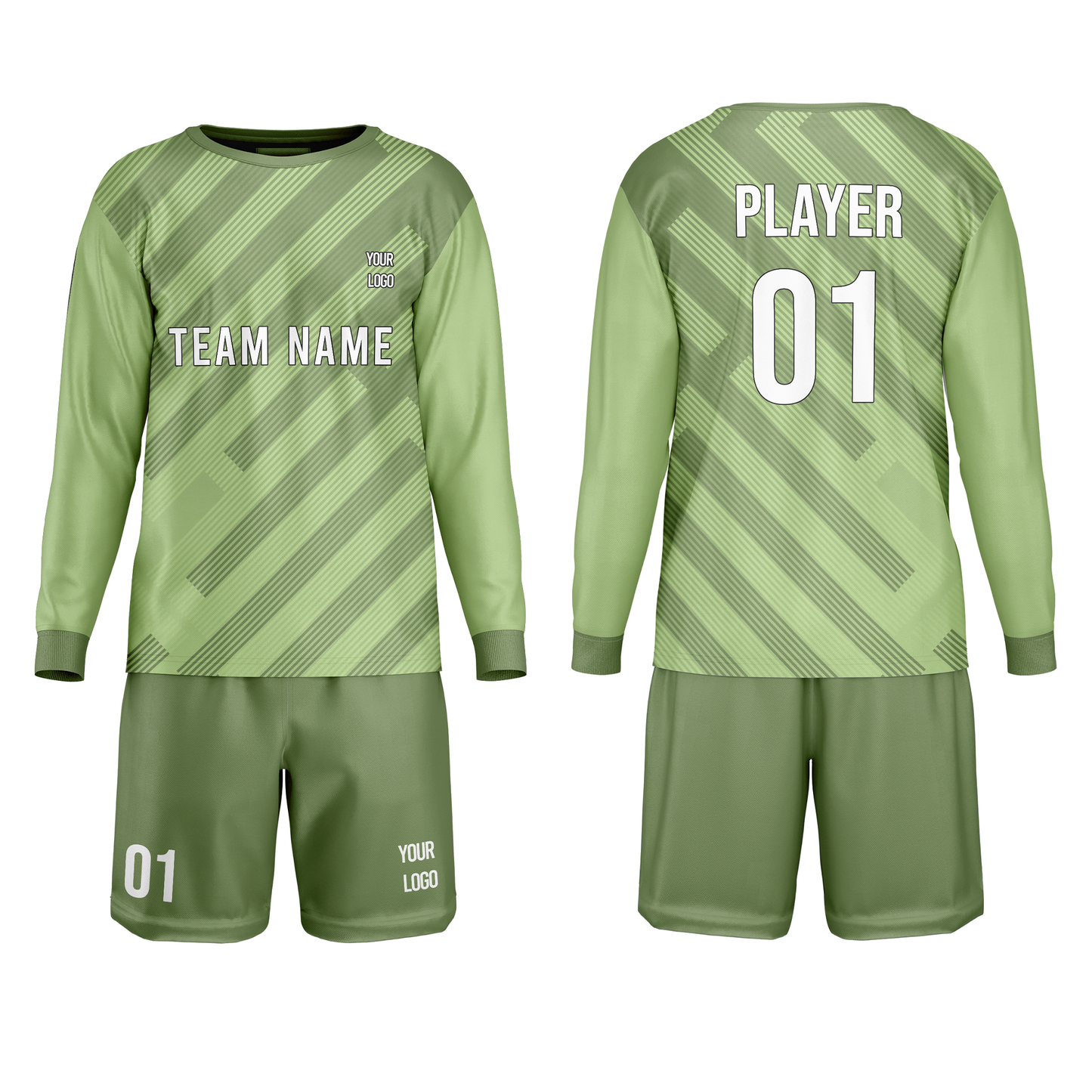 Custom Soccer Goalkeeper Uniform - Diagonal Stripe - Personalized