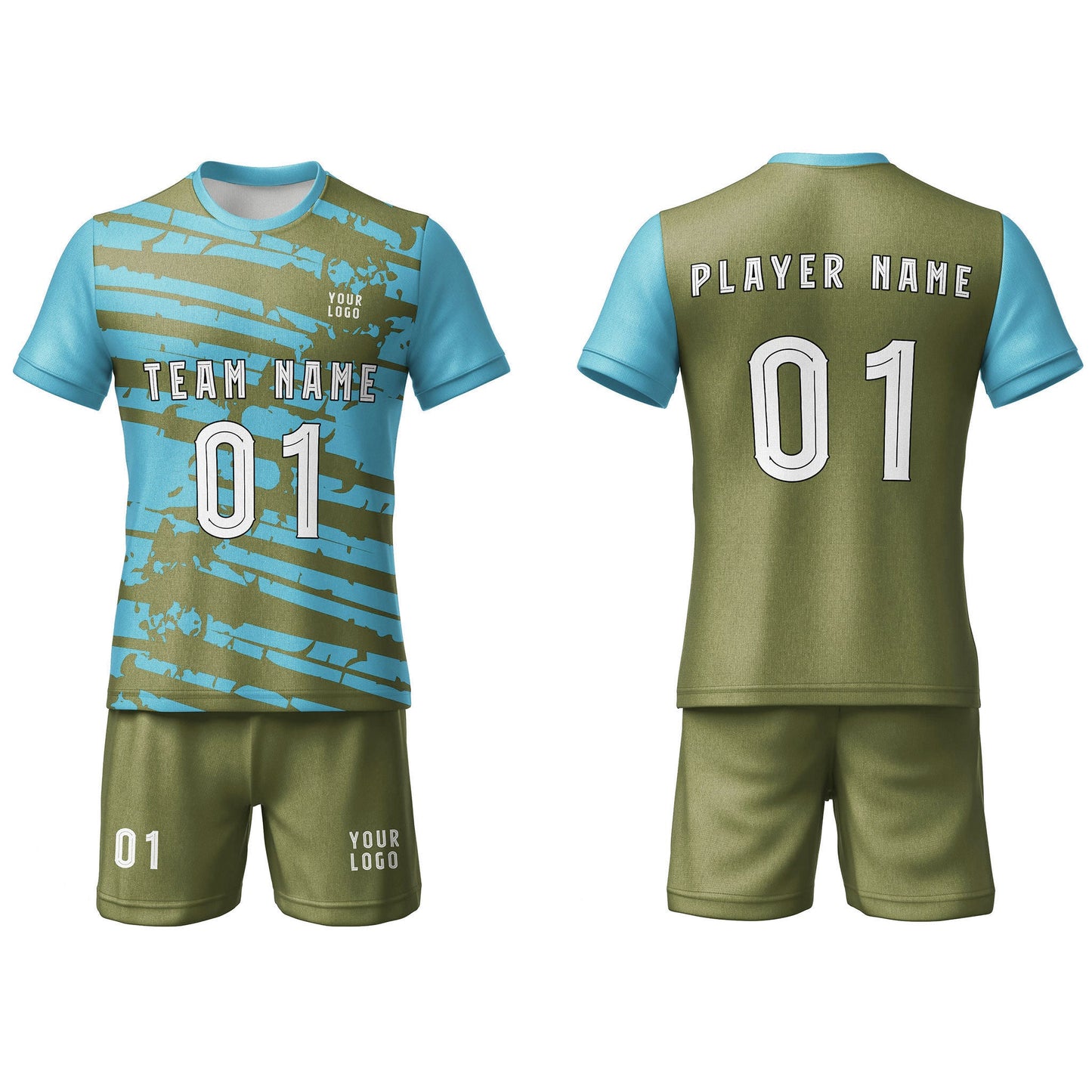 Custom Soccer Uniform - Duotone Splash Design - Personalized Kit