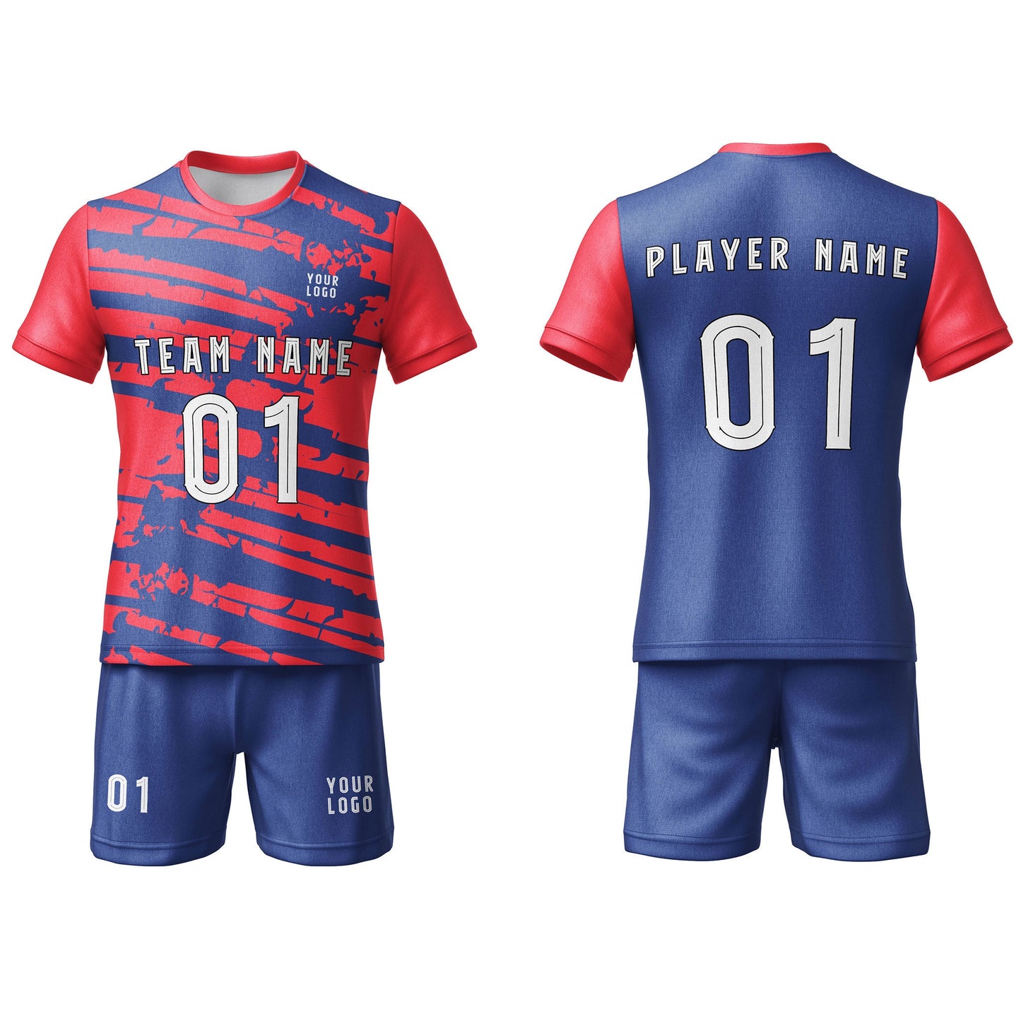 Custom Soccer Uniform - Duotone Splash Design - Personalized Kit
